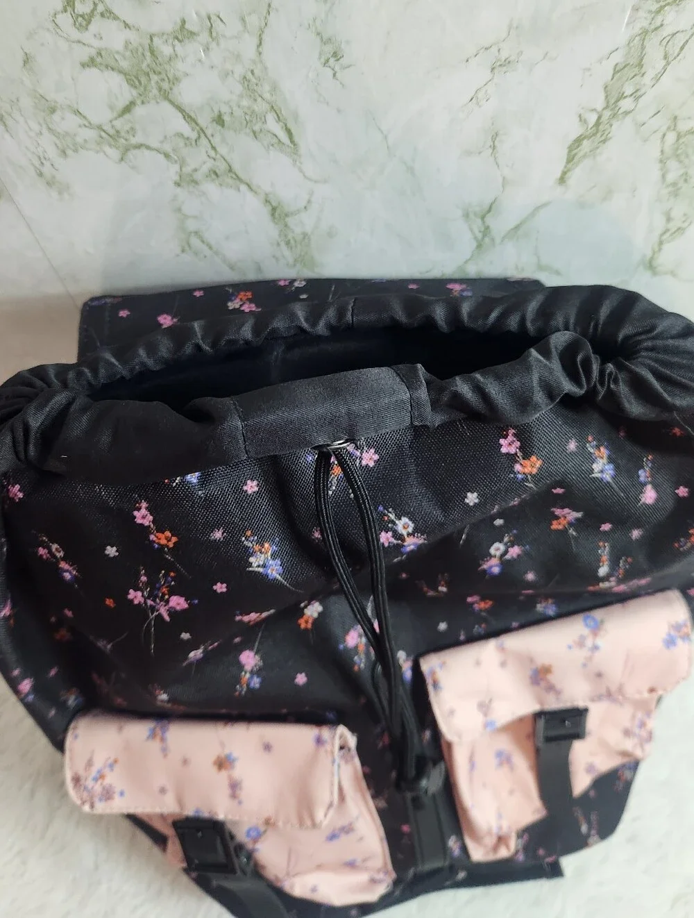Black and Floral Backpack